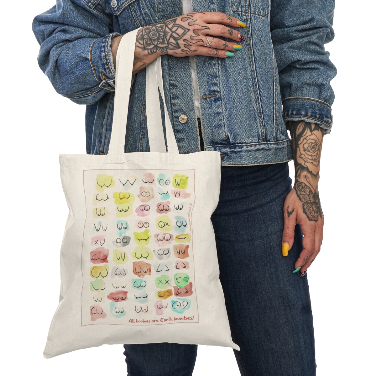 Natural Tote Bag - All boobies are Earth boobies - Image 4