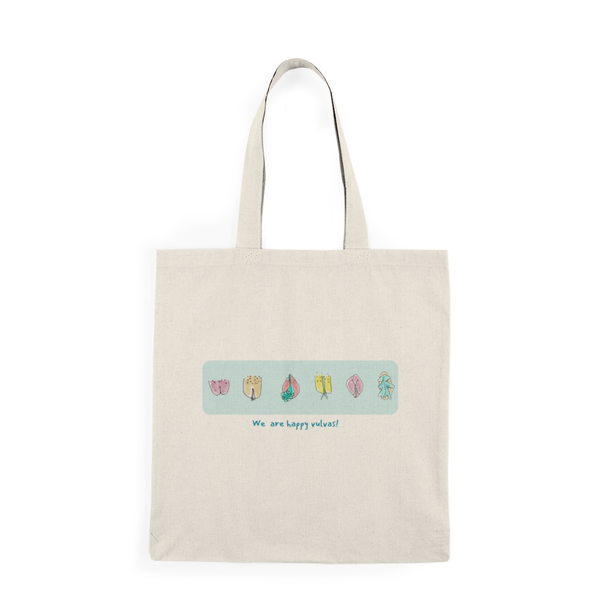 Natural Tote Bag - Happy vulvas - Image 2