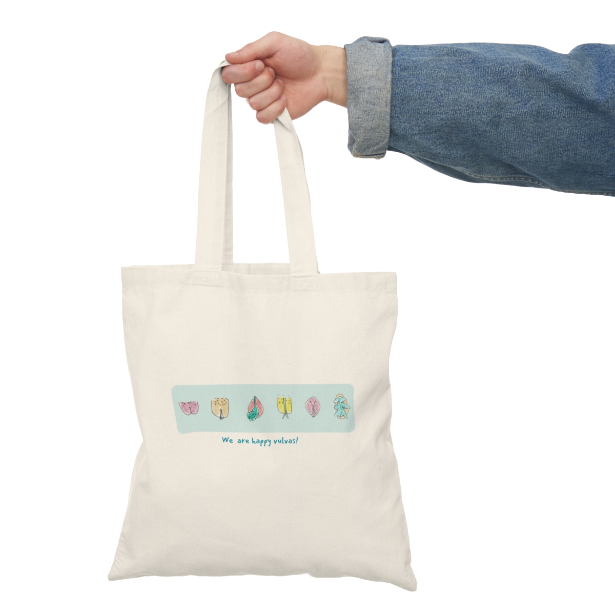 Natural Tote Bag - Happy vulvas - Image 6